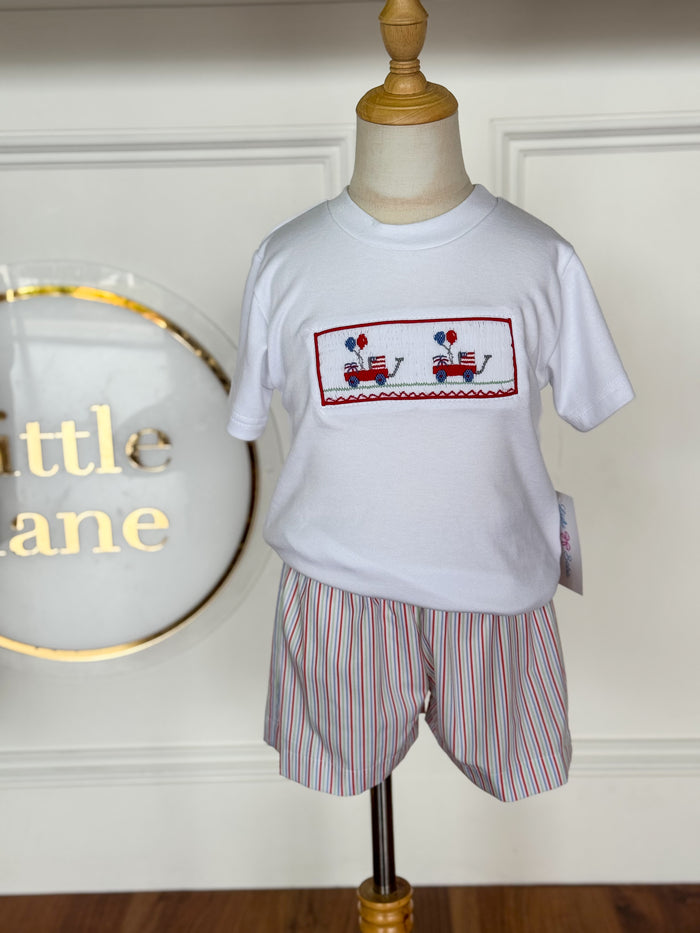 Little Red Wagon Party-Tom Striped Short Set