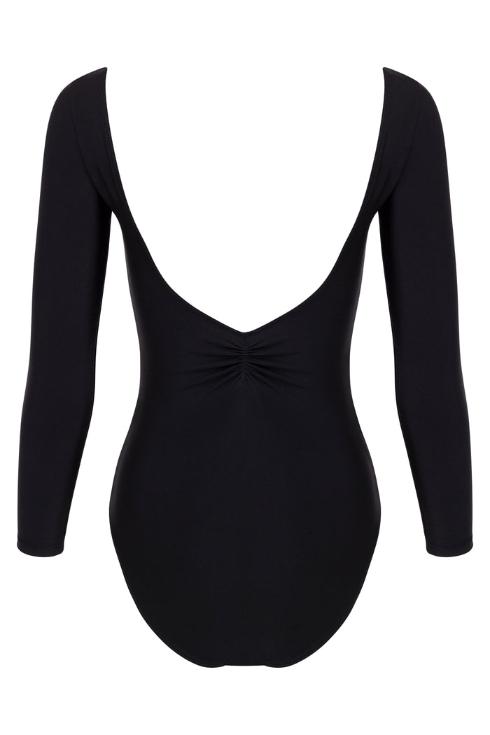 Long Sleeve Pinch Leotard BLACK