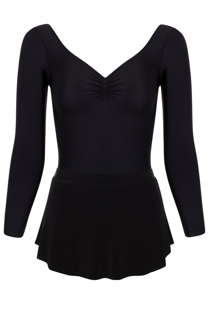 Long Sleeve Pinch Leotard BLACK