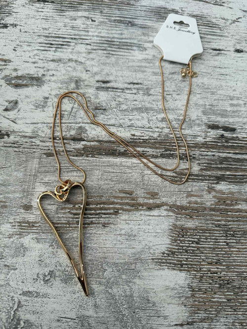 Longing For You Heart Necklace - Gold