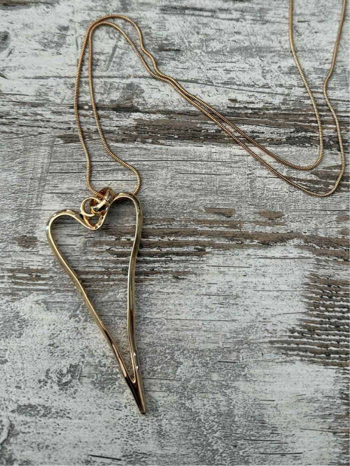Longing For You Heart Necklace - Gold