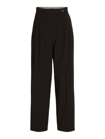 Lory High Waisted Pleated Pants (Black)