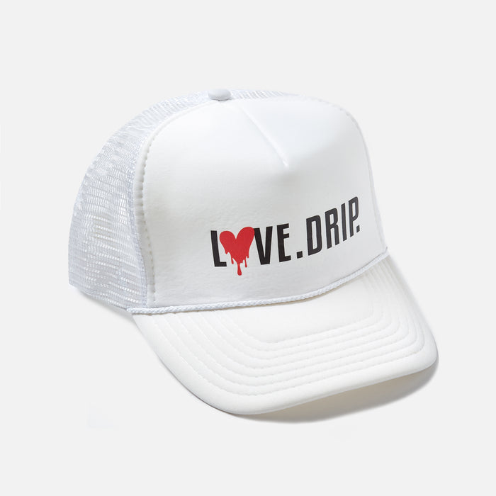 LOVE.DRIP. Trucker Hat White