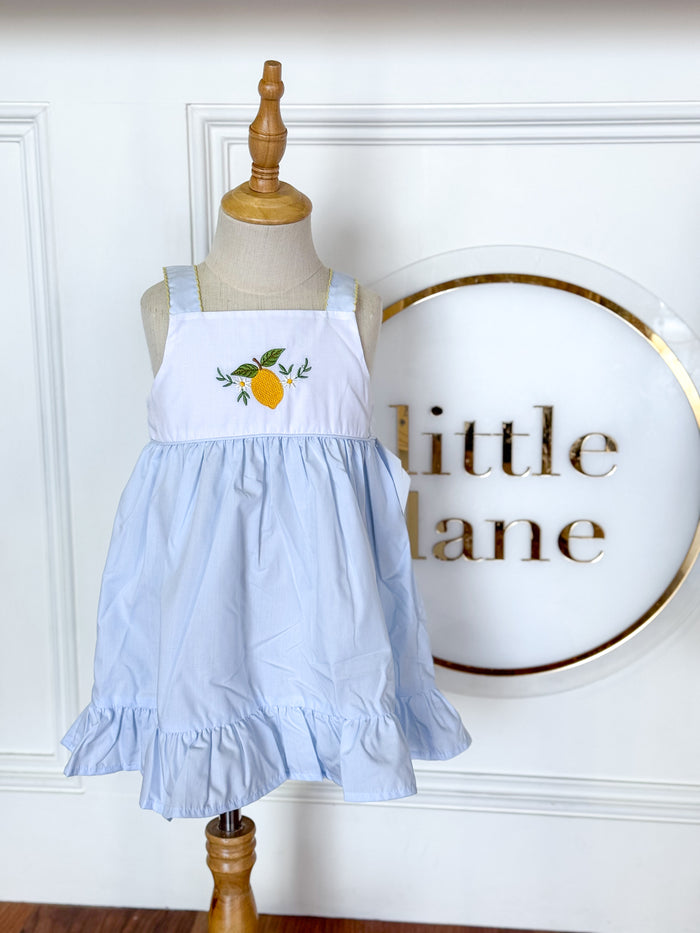 Lovely Lemon Yellow Trimmed Ruffle Sundress