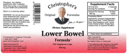 Lower Bowel - 100 Capsules - Christopher's Herb Shop