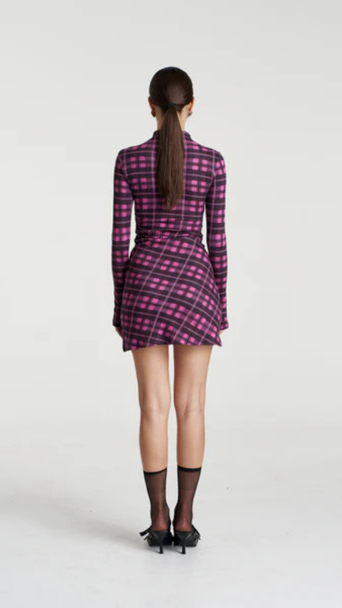 LS MINI A-LINE DRESS-AZALEA PLAID