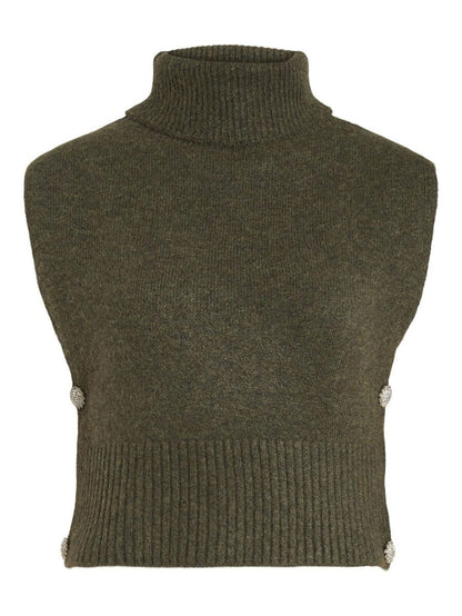 Lyra Knitted Sleeveless Top (Gothic Olive)