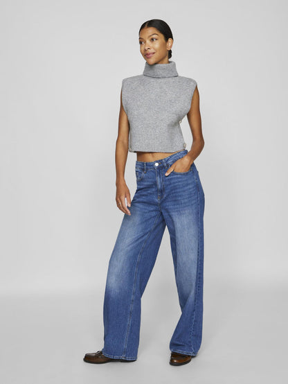 Lyra Knitted Sleeveless Top (Light Grey Melange)