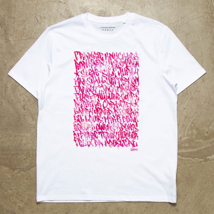 Magenta Chicago Pioneers Front Print - Tshirt - White