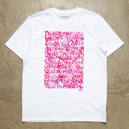 Magenta Chicago Pioneers Front Print - Tshirt - White