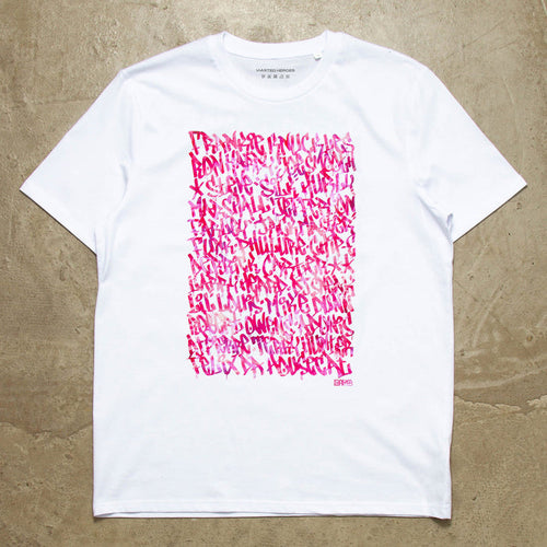 Magenta Chicago Pioneers Front Print - Tshirt - White