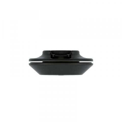 Black Waihana magnetic wetsuit buckle shown from the side, displaying its slim profile and integrated mounting clip.