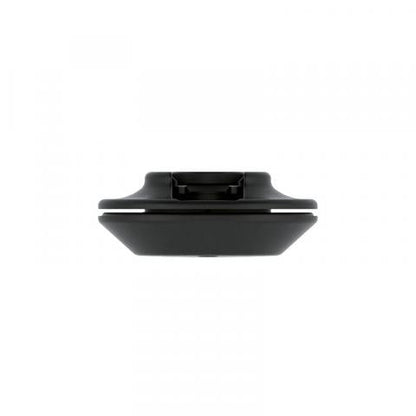 Black Waihana magnetic wetsuit buckle shown from the side, displaying its slim profile and integrated mounting clip.