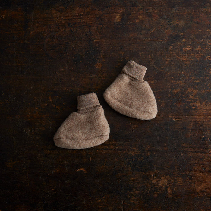 Magpie Baby Booties - Merino Wool Fleece - Driftwood