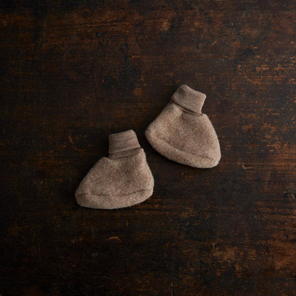 Magpie Baby Booties - Merino Wool Fleece - Driftwood
