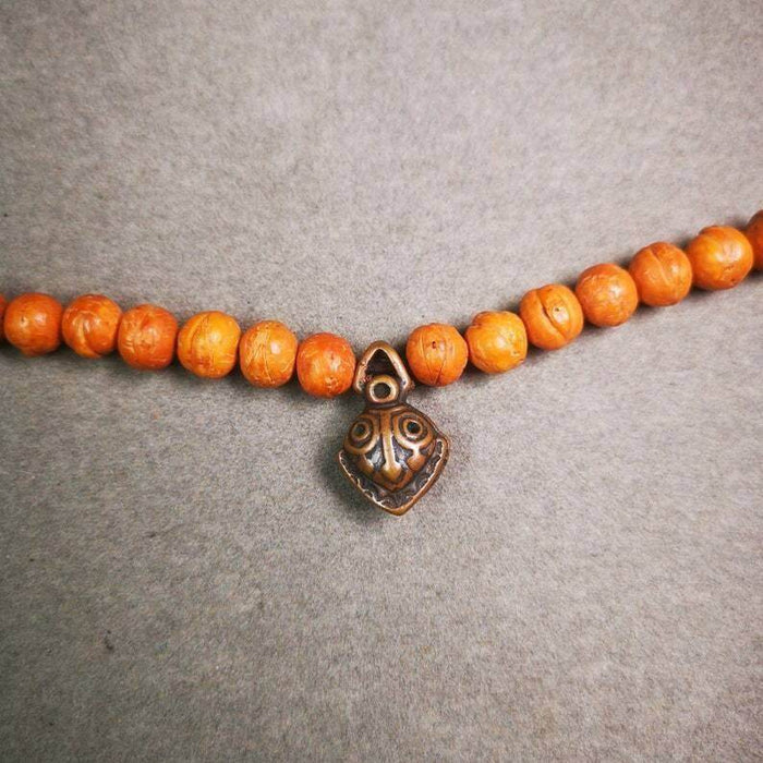 Mala Counter Clip,Zashi Lhamo - Tibetan Buddhist mala beads, front view
