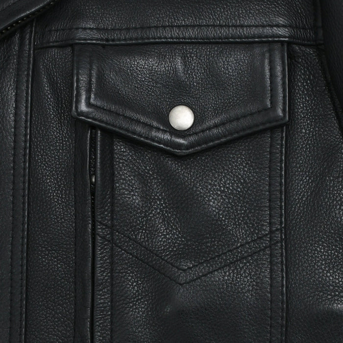 Eagle Leather Mastermind Jacket snap down chest pocket detail