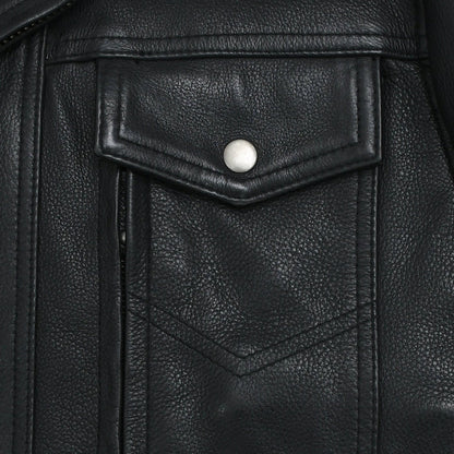 Eagle Leather Mastermind Jacket snap down chest pocket detail