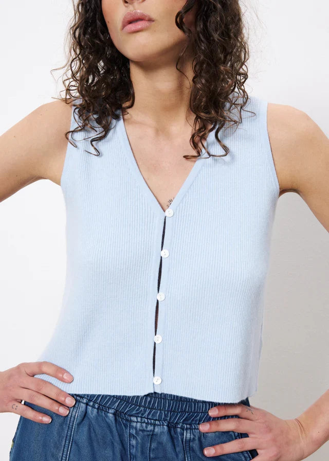 Maurane Sleeveless Top (Light Blue)