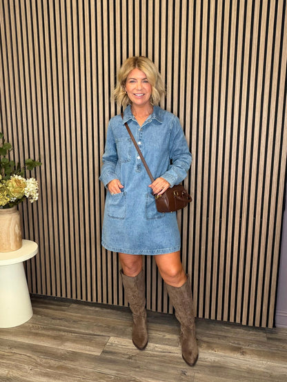 Maya Denim Dress (Blue)