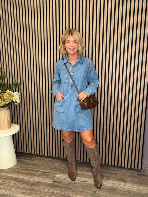 Maya Denim Dress (Blue)