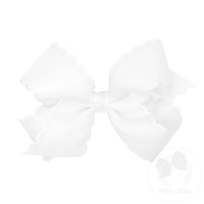 Medium Eyelet Embossed Classic Grosgrain Bow