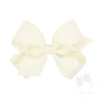 Medium Eyelet Embossed Classic Grosgrain Bow