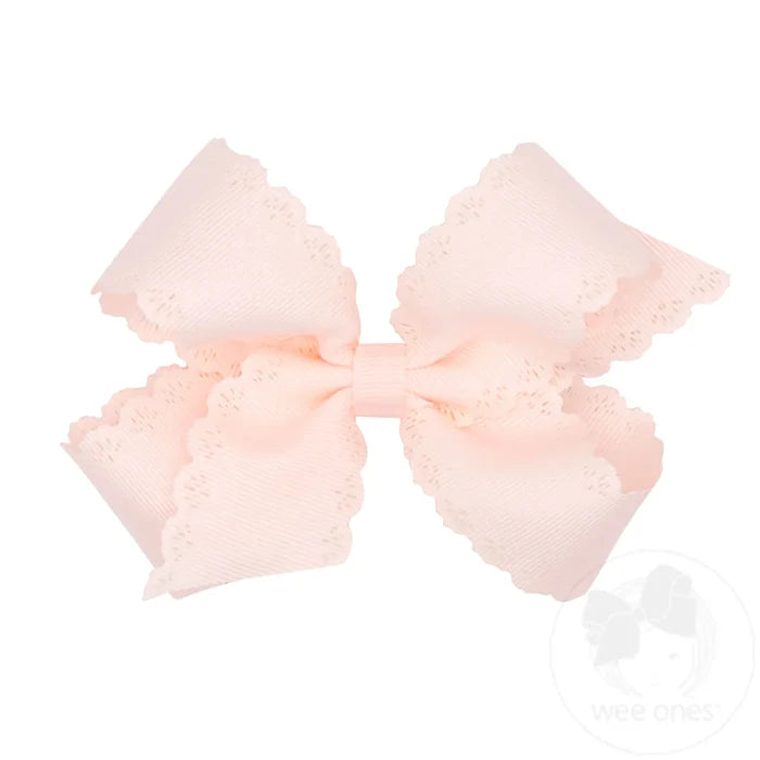 Medium Eyelet Embossed Classic Grosgrain Bow