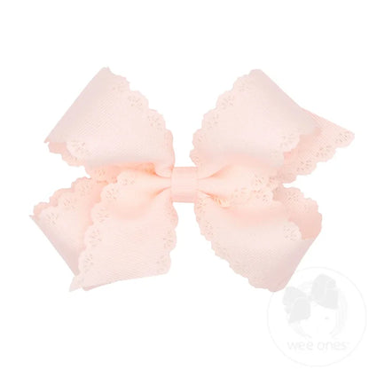 Medium Eyelet Embossed Classic Grosgrain Bow