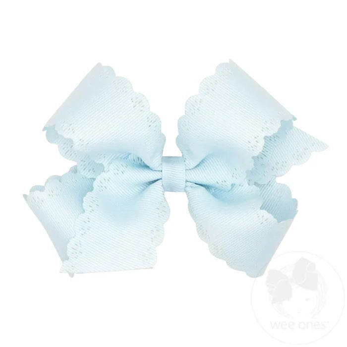 Medium Eyelet Embossed Classic Grosgrain Bow