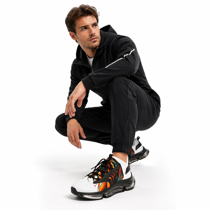 Men's breathable mesh sneakers with lace-up front and lightweight EVA sole