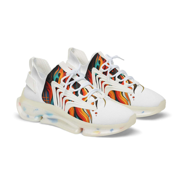 Men's colorful mesh sneakers with white sole on a clean studio background