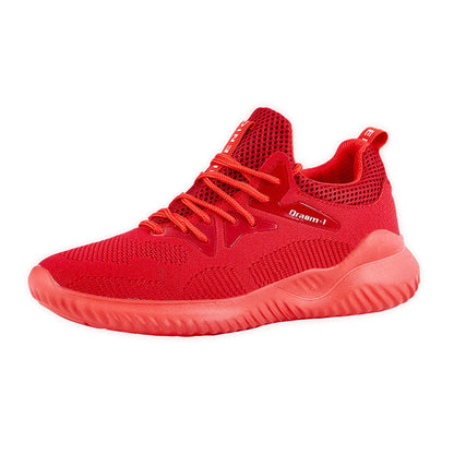 Breathable running shoes – in-motion shot on campus path