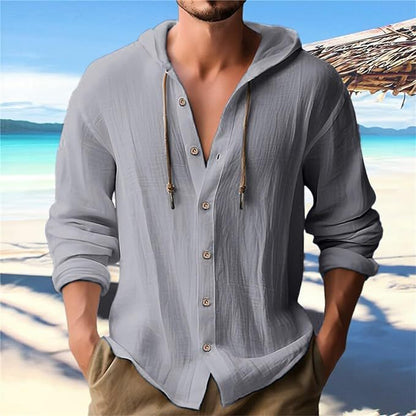 Men’s Casual Long-sleeved Top – open-front cardigan fit