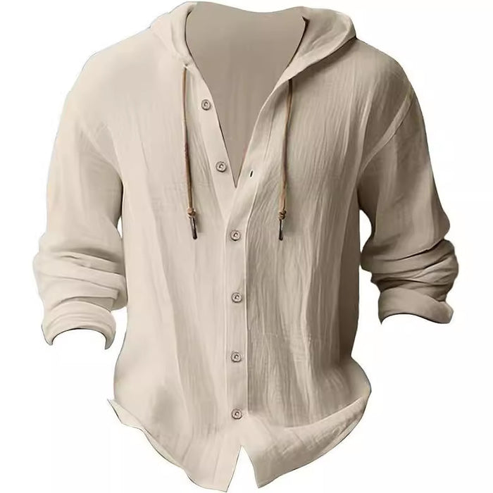Men’s Casual Long-sleeved Top – white office-ready layer