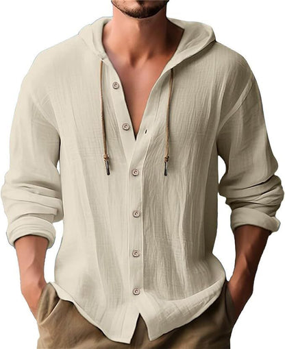 Men’s Casual Long-sleeved Top – black smart casual look