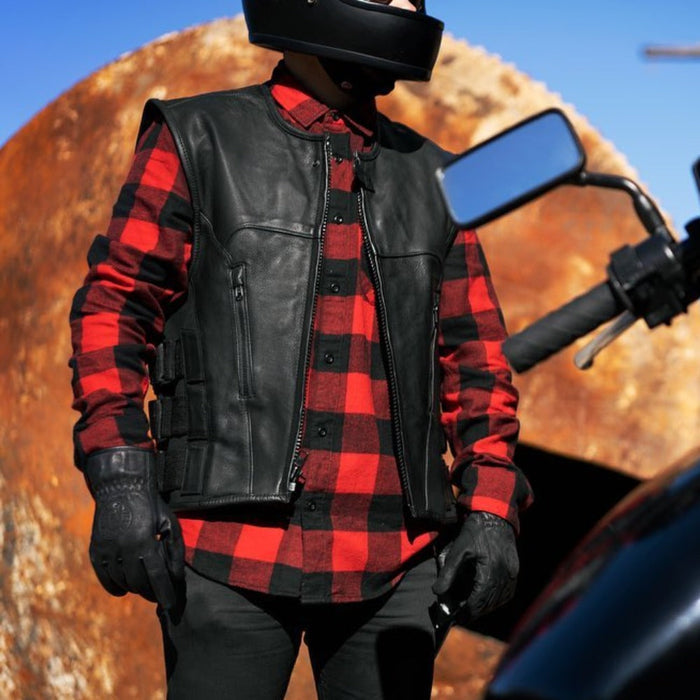 Men's Commando Vest Black: The Commando is a swat style vest crafted in Cowhide