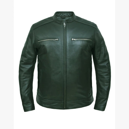 Men's Cow Hide  Leather Jacket: Features:

MENS PREMIUM LEATHER JACKET
In Premium Cowhide Leather
2 outside pockets
2 inside