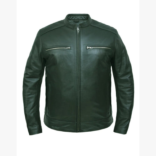 Men's Cow Hide  Leather Jacket: Features:

MENS PREMIUM LEATHER JACKET
In Premium Cowhide Leather
2 outside pockets
2 inside