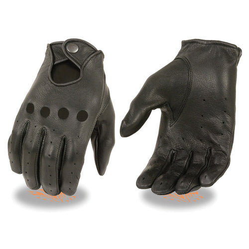 Men's Deer Skin Driving Glove: USA Deerskin Leather
Lightweight &amp; Unlined
Snap Wrist Strap Closure
