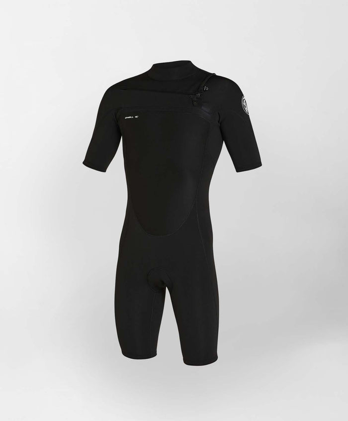 Men's Defender 2mm Short Sleeve Spring Suit Chest Zip - Black