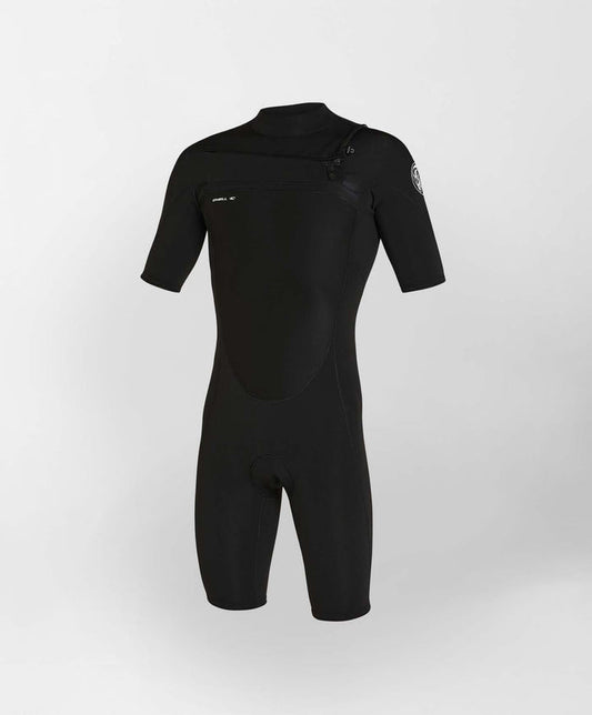 Men's Defender 2mm Short Sleeve Spring Suit Chest Zip - Black