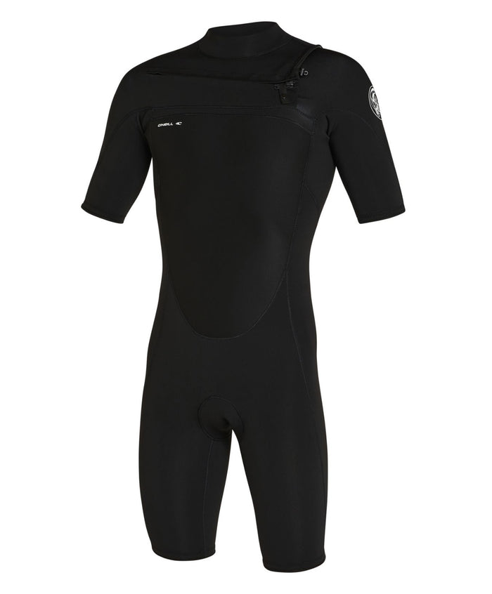 Men's Defender 2mm Short Sleeve Spring Suit Chest Zip - Black
