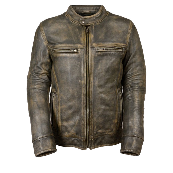 Men's Euro-collar Jacket Distressed: Features:

Premium Cowhide 1