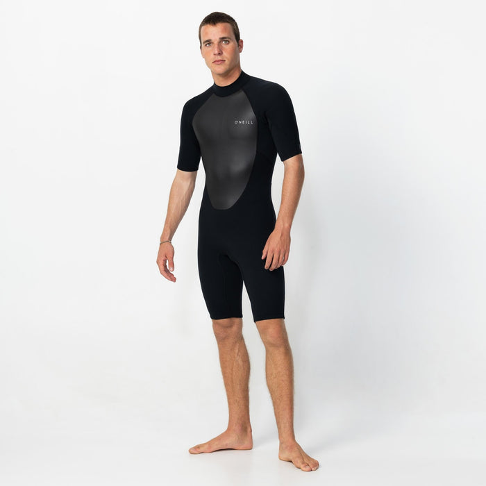 Men's Factor 2mm Short Sleeve Spring Suit Back Zip - Black