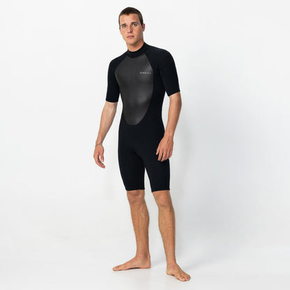 Men's Factor 2mm Short Sleeve Spring Suit Back Zip - Black
