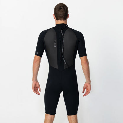 Men's Factor 2mm Short Sleeve Spring Suit Back Zip - Black