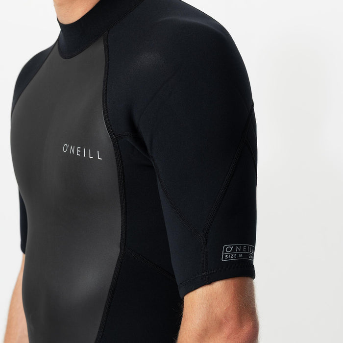 Men's Factor 2mm Short Sleeve Spring Suit Back Zip - Black