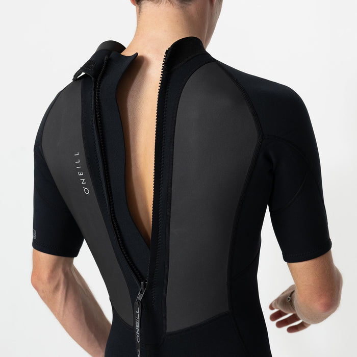 Men's Factor 2mm Short Sleeve Spring Suit Back Zip - Black