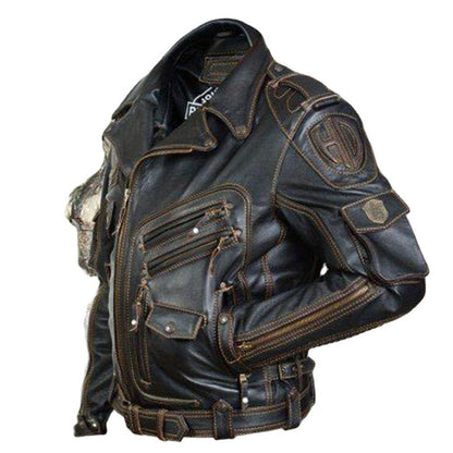 Men’s Faux Leather Fur Coat – Back Panel – Clean Lines